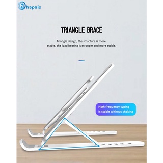 hapais Ultrathin Adjustable Foldable Portable Notebook Laptop Stand Riser Desktop Notebook Non-Slip Holder For Macbook Pro Air iPad Pro DELL HP/ Home Office hapais