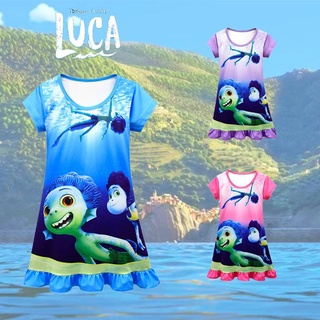 Disney Pixar película de dibujos animados Luca Cosplay disfraz de niños pijamas vestido de niñas falda vestido de regalo para niñas Banners