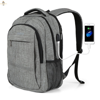 <ready stock> mochila para ordenador portátil de negocios, resistente al agua, con puerto de carga usb, escuela, escuela, bolsa de deportes (1)