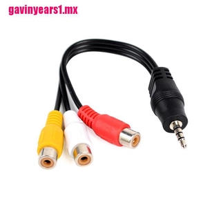 [gvmx] 28 cm 3,5 mm jack av macho a 3rca hembra cable de audio video cable adaptador estéreo