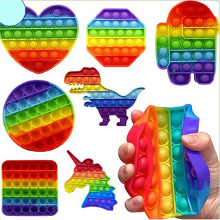 New Unicorn Pop Its Round Fidget Toy Push bubble stress relief kids pop it tiktok