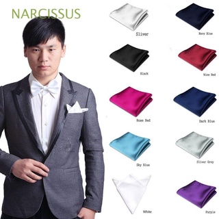 narcissus - toalla de bolsillo para fiesta, color sólido, pañuelo de boda, 1 unidad, cuadrado, satén liso, multicolor