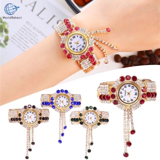 reloj de pulsera de cuarzo con diamantes casuales de colores a la moda para mujer