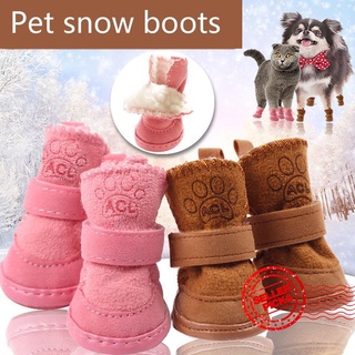 mascota perro gato antideslizante algodón zapatos botas de nieve e4p0