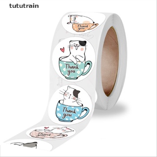 tututrain 500 pegatinas de agradecimiento de gato redondos sellos adhesivos para decoración de regalo mx (3)