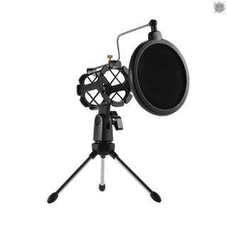 To Mini soporte de micrófono de escritorio + soporte de micrófono de montaje de choque + Kit de filtro Pop para grabación de estudio en línea de radiodifusión chat