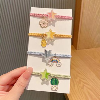 Ins sandía arco iris estrella banda de goma pelo lazo cuerda accesorios para el cabello coreano nuevo 2021 chica