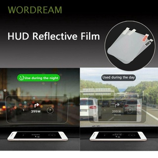 wordream alta calidad coche parabrisas pantalla pegatina teléfono gps hud proyector película reflectante nuevo transparente auto accesorios claro head up display