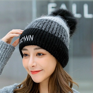 Gorro sin lana para mujer nuevo Otoño Invierno moda coreana todo a juego forro polar tejido térmico protección de orejas estilo lindo gorro de lana