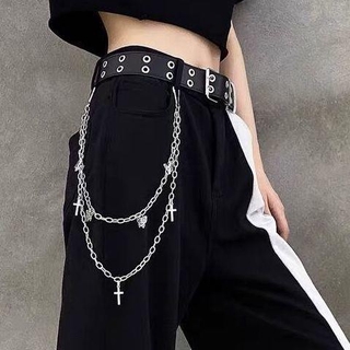 Punk cinturón mujer fresco INS cruz mariposa decorativa cadena versátil JK partidos falda para que coincida con la cintura cadena hip hop cinturón