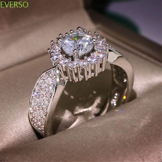Anillos De boda redondos De diamantes De imitación eversos regalo De compromiso joyería anillo Para mujer