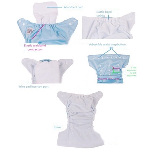 5 pañales+5 inserciones ajustables reutilizables Lote de tela lavable para bebé (2)