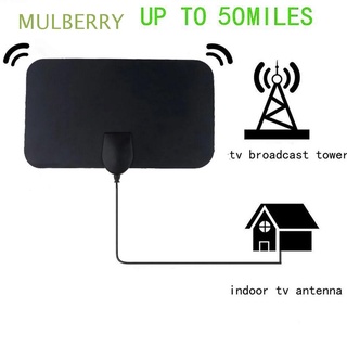 MULBERRY Active Indoor Aerial Freeview Signal Thin Television HD TV Digital TV Antenna 4K 25DB High Gain HD Flat Design 50 Miles Booster DTV Box