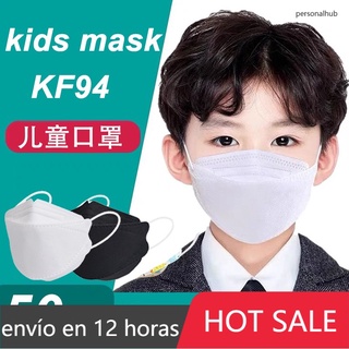 50PCS KF94 cubrebocas para niños 3D Diseño coreano Máscara de 4 capas Blanco y negro personalhub
