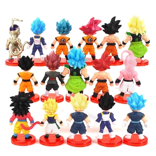 16 pcs/set Dragon Ball Z Action Figures Super Saiyan Son Goku Vegeta Toy Gift