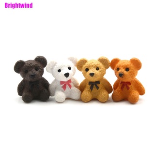 [Brightwind] 4 piezas/lote figuras de oso Mini hadas jardín animales estatua miniatura