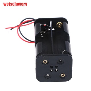 {weischovery}2 pcs black plastic battery holder case with wired for 4 x AA batteries OSQ