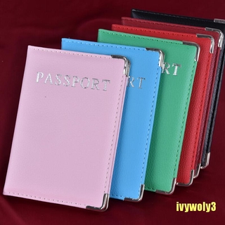IV Casual PU Leather Passport Covers Travel ID Card Passport Holder Wallet Case