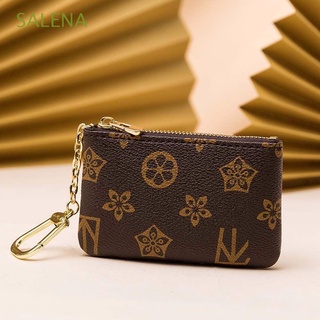 SALENA Flower Printing Wallet Leather Key Bag Mini Purse Decorative Bag Small Zipper Coin Purse Classical Printed Short Wallet Coin Bag/Multicolor