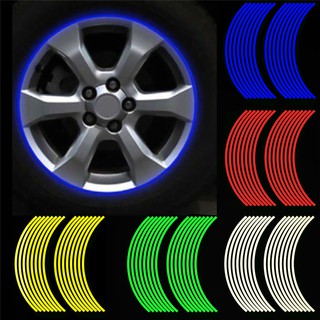 16 pzs calcomanía de rueda tiras reflectantes cinta adhesiva para motocicleta llanta coche (2)