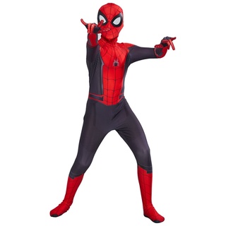 Spiderman lejos del disfraz de casa Cosplay Peter Parker Zentai traje de superhéroe mono mono de Halloween disfraz para niños (8)