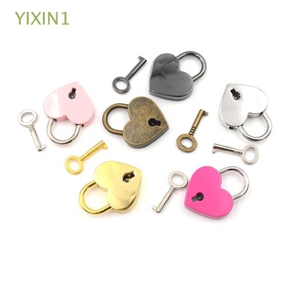 YIXIN1 Gift Locks Luggage Love Heart Lock Padlock with Key Mini Suitcase Heart Shape Jewelry Box Diary Book Hardware/Multicolor