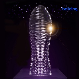 bellding Clear Reusable Penis Sleeve Condom Extension Increase Delay Ejaculation Male Sex Toy for Home