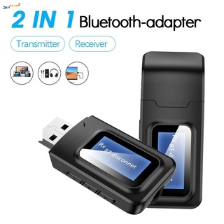* New USB Bluetooth-compatible 5.0 transmission and reception two in one TV computer audio Bluetooth-compatible adapter with LCD screen shthku