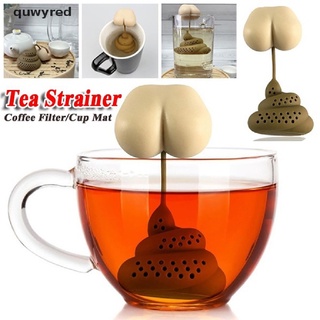 quwyred divertido filtro de té en forma de caca reutilizable de silicona infusor de té portátil colador de té mx (7)