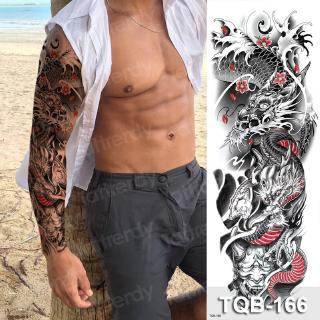 Impermeable temporal de la manga del brazo tatuaje falso dragón tribal león para hombre falsos tatuajes negros sexy tatuaje de agua para niños arte corporal