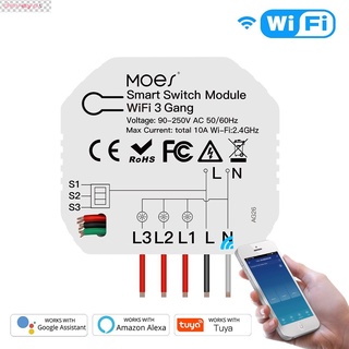 hot tuya wifi smart light switch mini diy 3 gang 1/2 way module smart life/tuya app control funciona con amazon alexa y google home buying