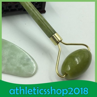 rodillo de jade para cara con gua sha masajeador herramienta de piedra de jade natural rodillo facial cara belleza conjunto para ojos antiarrugas