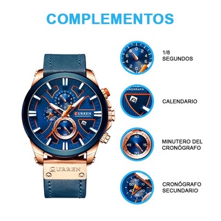 Reloj Curren Hombre, Análogo, Fechador, Extensible Ajustable Azul marino (3)