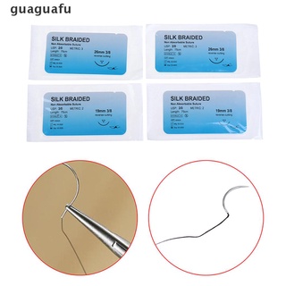 guaguafu - juego de 12 piezas de aguja médica para sutura, seda trenzado, monofilamento, sutura, kit de práctica mx