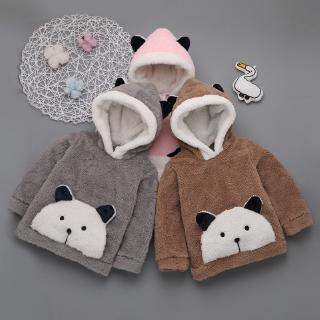 Abrigo con capucha peludo niños niñas lindo oso de dibujos animados otoño invierno para bebé de 6 meses a 3 años