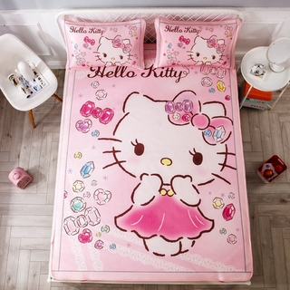 Genuino Hello Kitty alfombrilla de verano de seda de hielo alfombrilla plegable de tres piezas dormitorio de estudiantes individual cama de los niños
