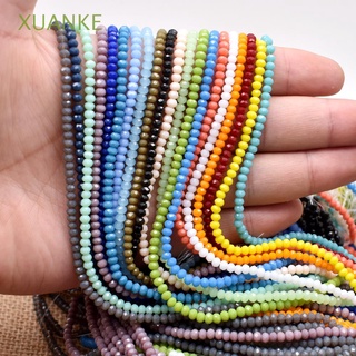 XUANKE Bracelet Finding Glass Beads DIY Jewelry Making Crystal Beads Components Round Jewelry Findings 3/4mm Loose Austria Faceted Spacer Beads/Multicolor
