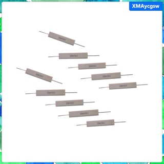 [xmaycgsw] paquete de 10 resistencias eléctricas de cemento cerámico 10Ohm 20W 62x 13x 11,5 mm
