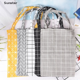 [Sunstar] 5 estilo de lona check bag tote messenger al aire libre de algodón hombro a cuadros compras (9)