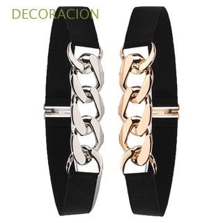 DECORACION 2Pcs Decoración de ropa Cinturones elásticos Punk Estirarse Correa de cintura Mujeres Ajustable Cinturones de cintura Moda Pretina decorativa