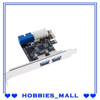 [hobbies] PCI-E a USB 3.0 adaptador de tarjeta Express de 2 puertos, con conector de 1 USB3.0 de 20 pines (1)