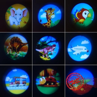 juguete infantil proyector linterna diapositiva caja proyector doble color +10 tarjeta barril y9j2