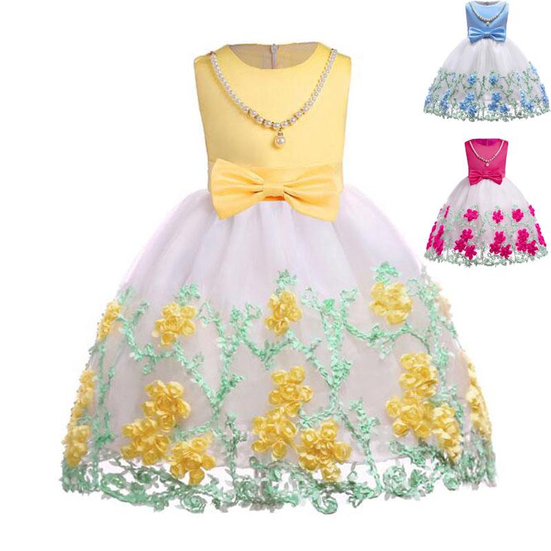 Vestido de flores para niñas, fiesta de alta calidad, vestido de princesa, ropa de niños