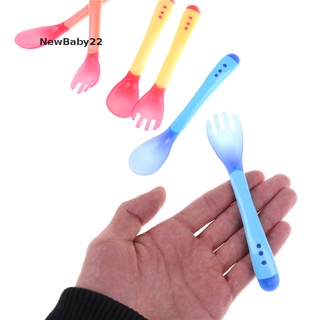 (Hotsale) cuchara y tenedor de silicona con detección de temperatura para bebés/cubiertos de alimentación {bigsale} (3)