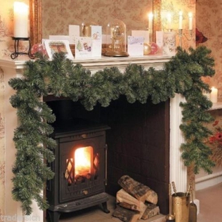 Luxury 2.7M X 25CM Thick Mantel Fireplace Christmas Garland Pine Tree