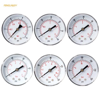 fenglinjoy medidor de presión 52 mm dial 1/4" bspt horizontal 0/15,30,60.100,160,300 psi & bar