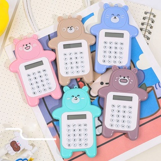 De dibujos animados oso calculadora portátil pequeñas calculadoras de moda estudiante calculadora matemáticas suministros de enseñanza (1)