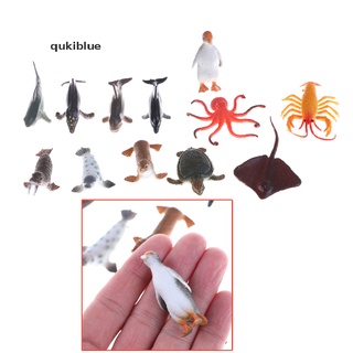 qukiblue 12 unids/set plástico marino animal modelo de juguete figura ocean creatures modelo de juguete mx