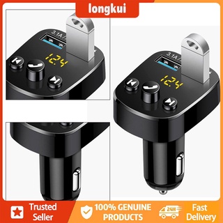 【longkui】Wireless 5.0 Car Kit Handsfree MP3 Player FM Transmitter 3.1A Dual USB Charger