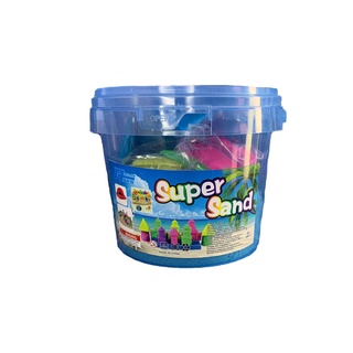 Arena magica Super sand contiene 1 Kg, incluye alberca inflable y accesorios color Rosa (1)